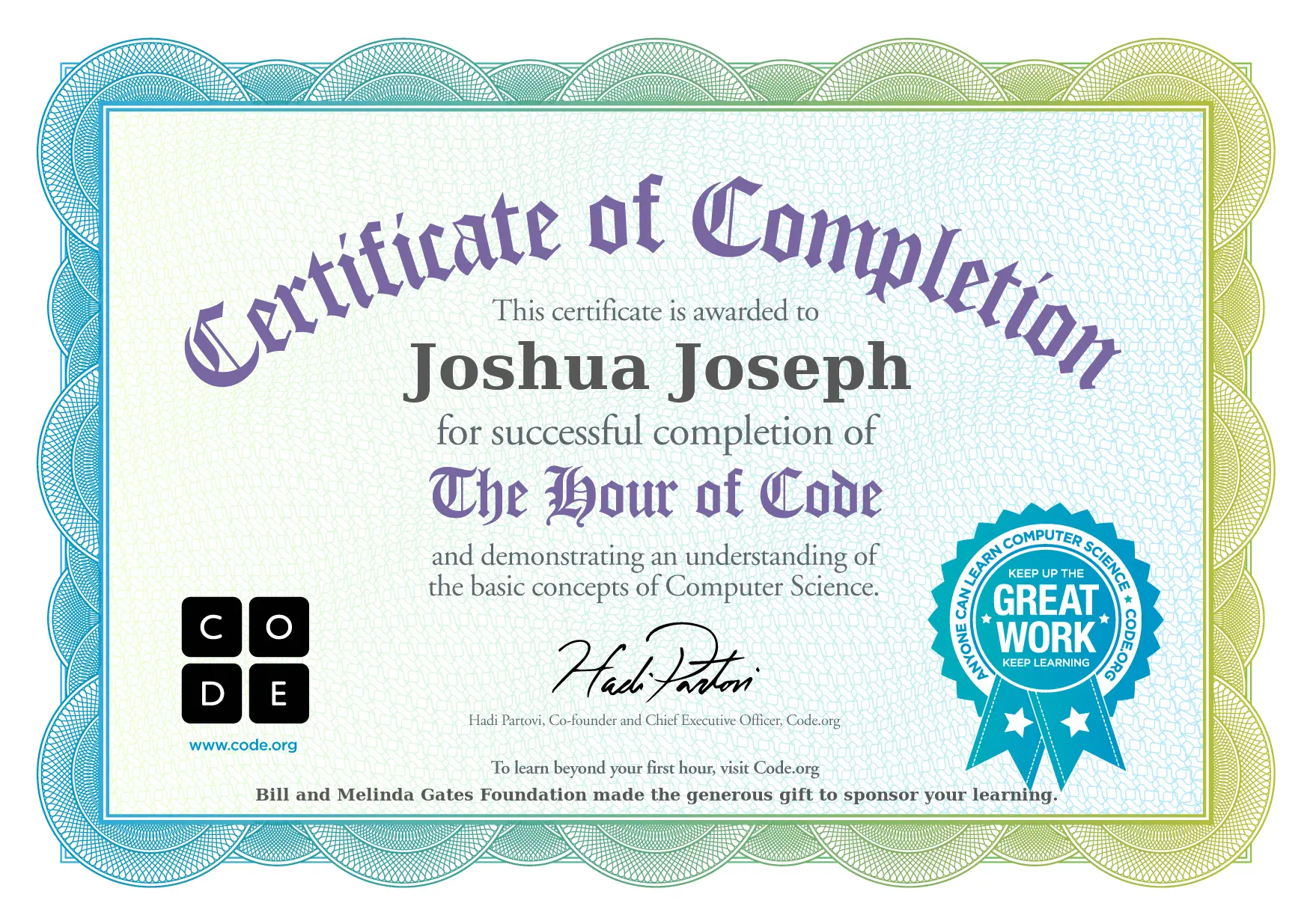 Certificate