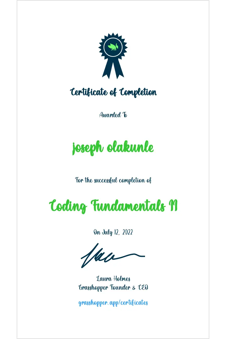 Certificate